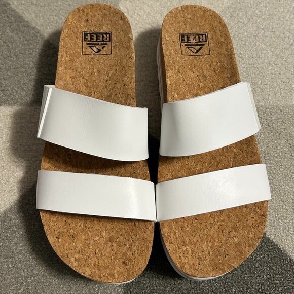 REEF White Platform Cushion Vista Sandals Women's Size 8 - Picture 4 of 11